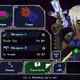 A woman in blue armor stands on the right side of a menu screen with options for Map, Chips, Cogs, Blueprints, Items, and Contacts, as well as weapon slots.
